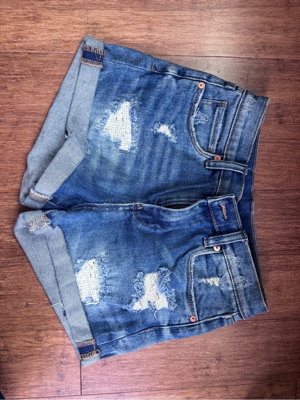 Blank NYC Distressed Blue Denim Cutoff Shorts